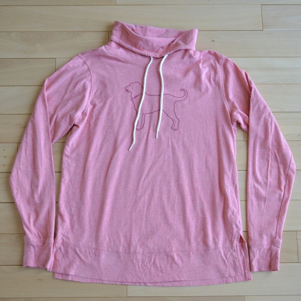 Black Dog Cowl Neck Sweatshirt Top Size Small Pink Salmon